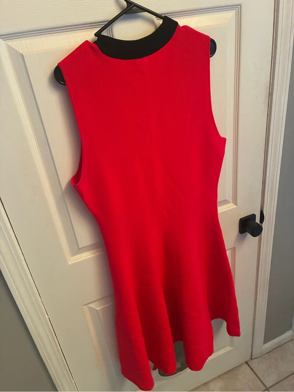 kate spade red and black zip-front sweater dress